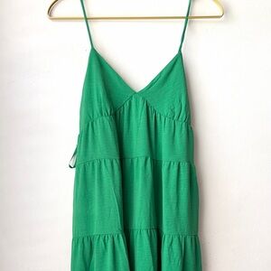 Monteau Vibrant Green Tiered Maxi Skirt